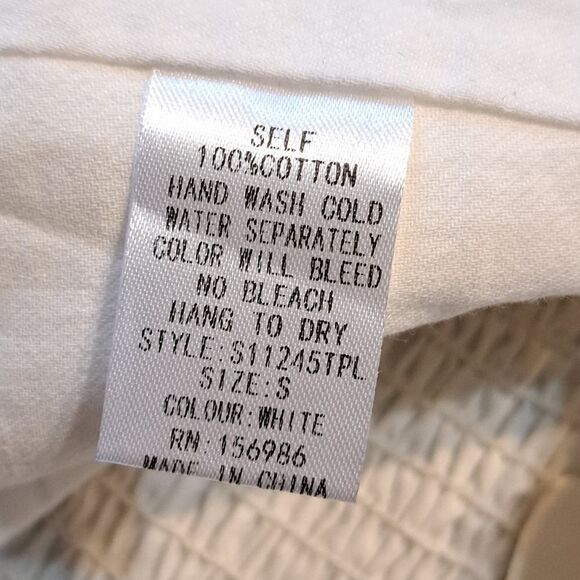 Caitlin V. Covington X Pink Lily Sleeveless Ruffled Cotton Blouse Small White NW - Picture 6 of 14